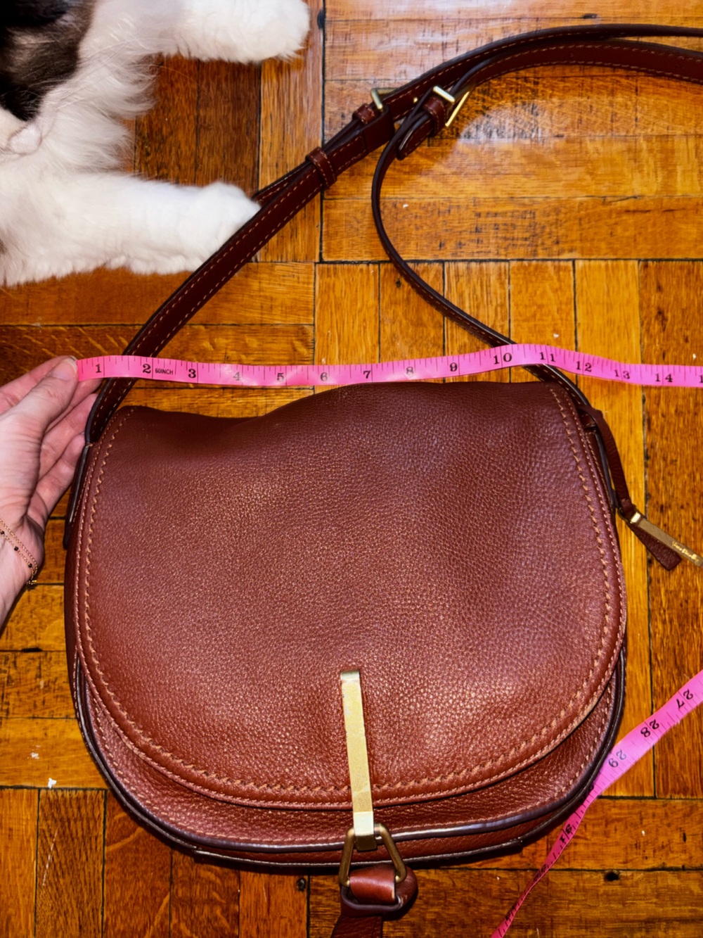 Vera Bradley Camel Leather Crossbody Shoulder Bag - Picture 5 of 11